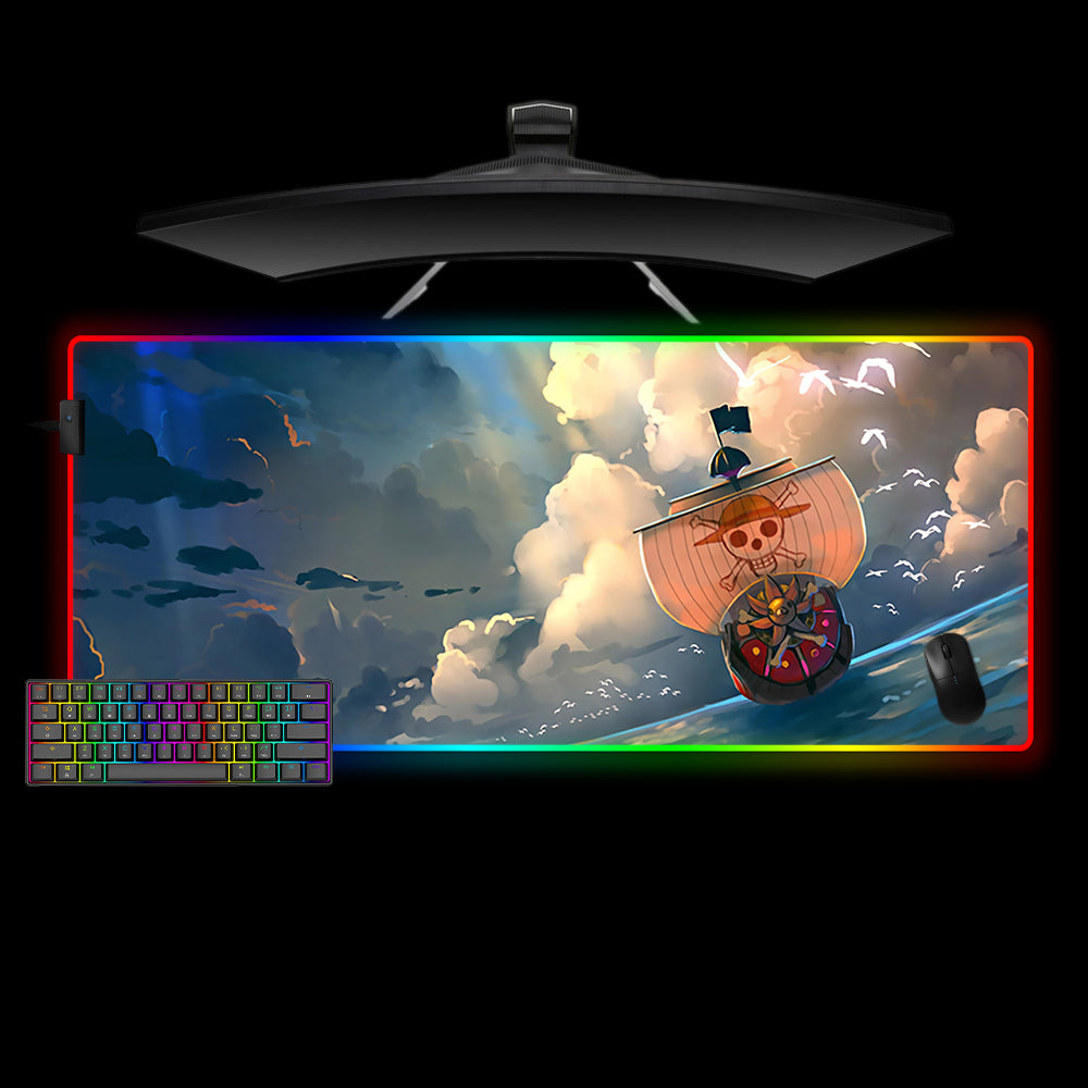Allleftout One Piece Boat Design M-Xxl Size Rgb Gaming Mouse Pad, Computer Desk Mat
