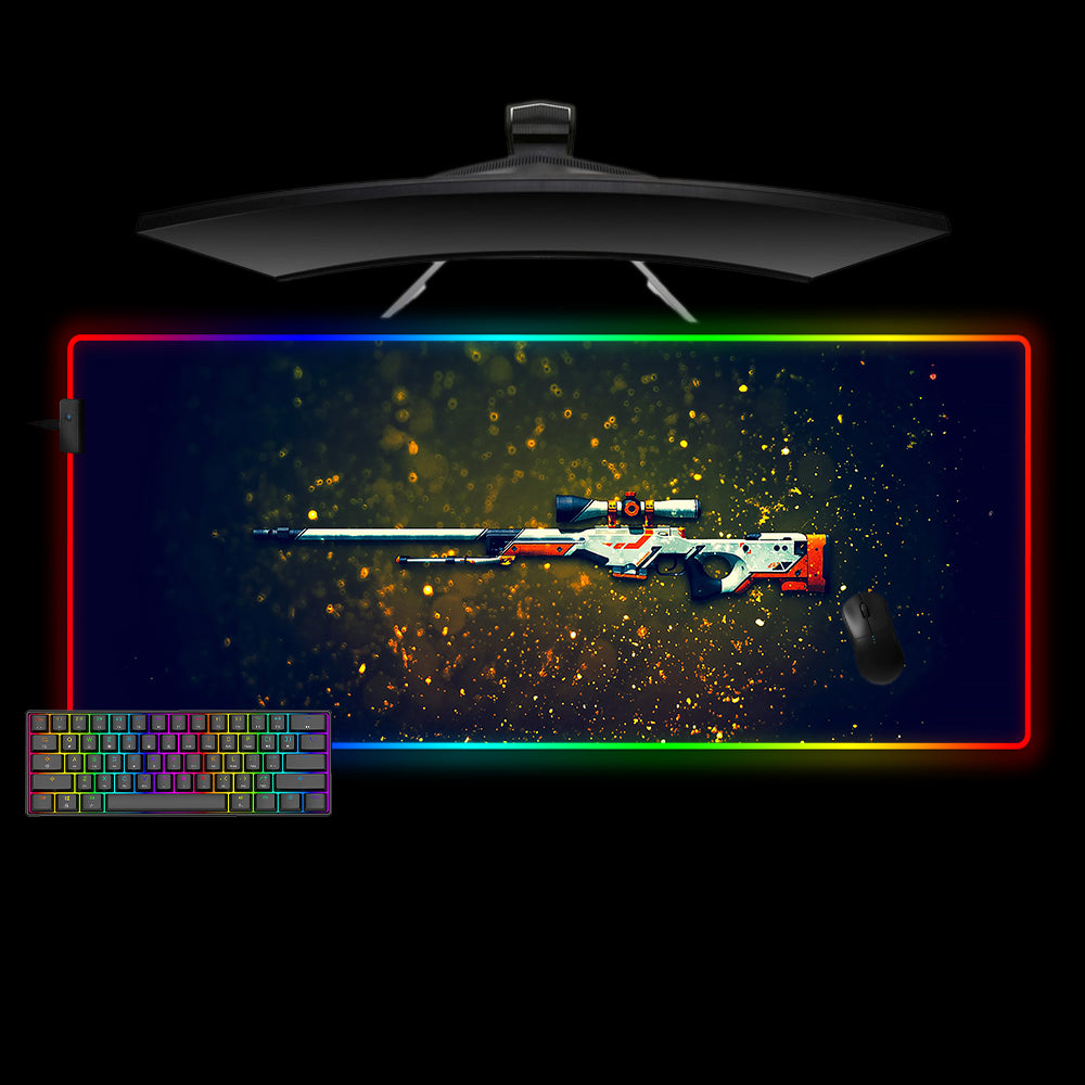 Allleftout Csgo Awp Asiimov Design M-Xxl Size Rgb Gaming Mouse Pad, Computer Desk Mat
