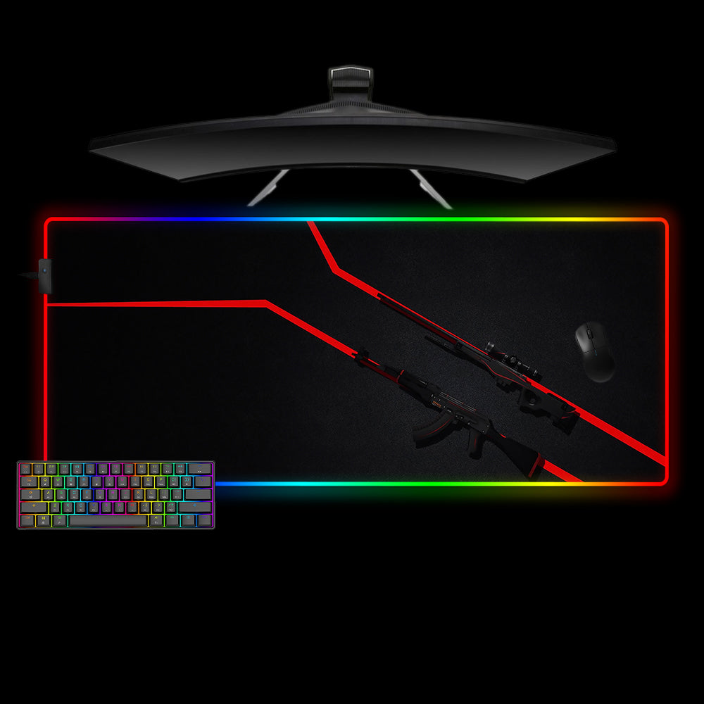 Allleftout Csgo Redline Design M-Xxl Size Rgb Gaming Mouse Pad, Computer Desk Mat
