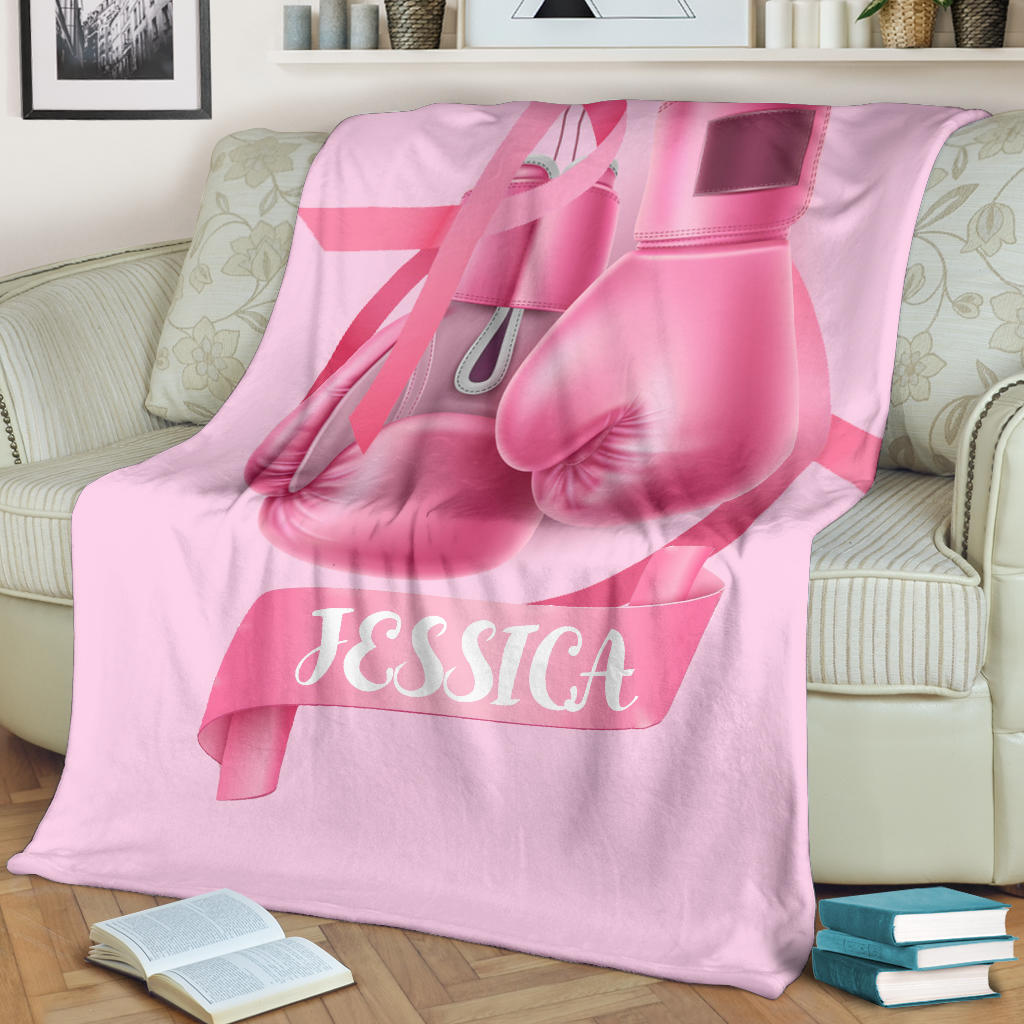 Petmytshirt Breast Cancer Blanket Breast Cancer Awareness Sherpa Fleece Blanket Soft Cozy Plush Throw Blanket For Mom Women