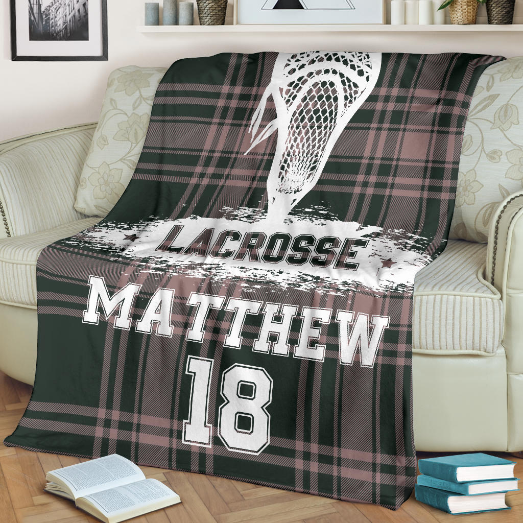 Petmytshirt Lacrosse Blanket Lacrosse Checkered Background Sherpa Fleece Blanket Soft Cozy Plush Throw Blanket For Boy Son