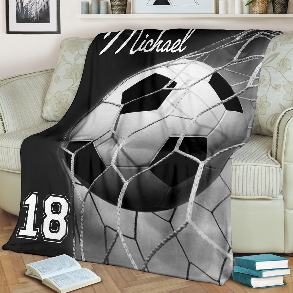 Petmytshirt Soccer Blanket Soccer Goals What I Love Is Scoring Sherpa Fleece Blanket Custom Name Number Soft Cozy Plush Throw Blanket