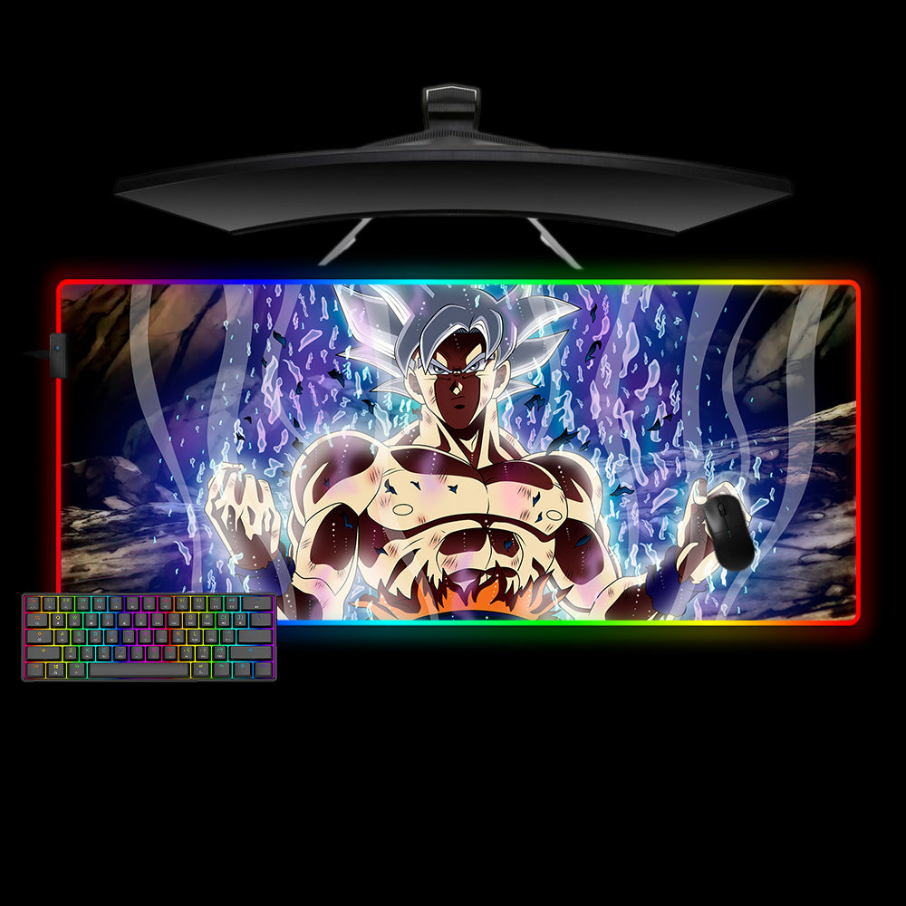 Allleftout Dragon Ball Ultra Instinct Goku Design M-Xxl Size Rgb Gaming Mouse Pad, Computer Desk Mat