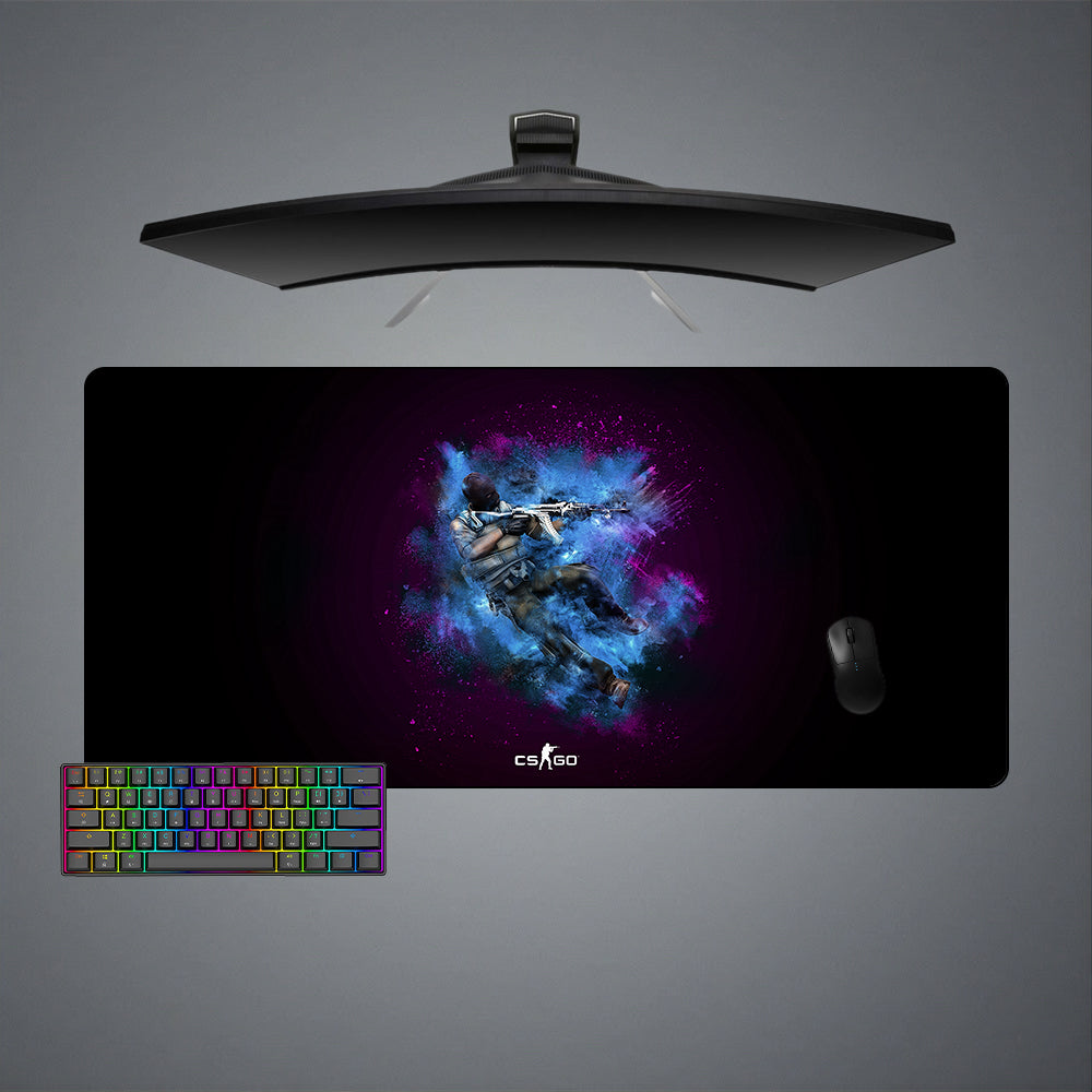 Allleftout Csgo Purple And Blue Design M-Xxl Size Gaming Mouse Pad, Computer Desk Mat