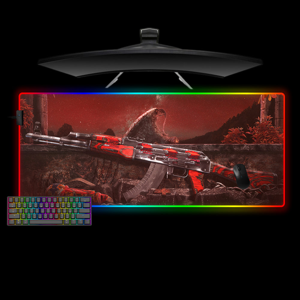 Allleftout Csgo Red Laminate Design M-Xxl Size Rgb Gaming Mouse Pad, Computer Desk Mat