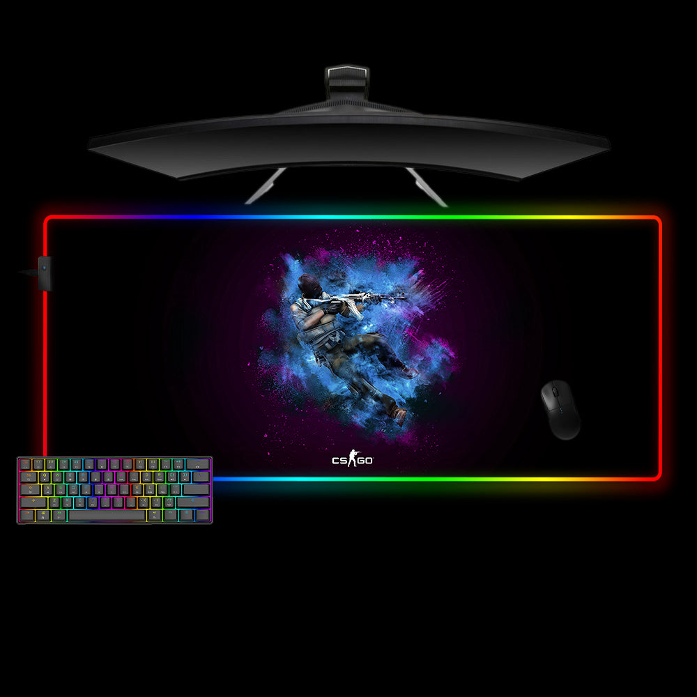Allleftout Csgo Purple And Blue Design M-Xxl Size Rgb Gaming Mouse Pad, Computer Desk Mat