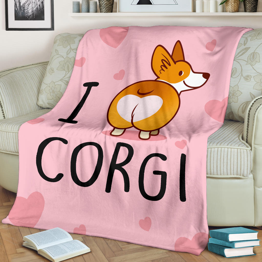 Corgi Blanket Corgi Dog I Love Pet For Dog Lovers Sherpa Fleece Blanket Soft Cozy Plush Throw Blanket