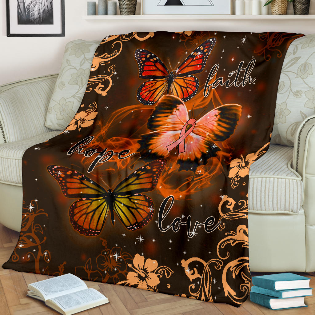 Butterfly Blanket Raise Multiple Sclerosis Awareness Sherpa Fleece Blanket Soft Cozy Plush Throw Blanket For Women Mom Wife