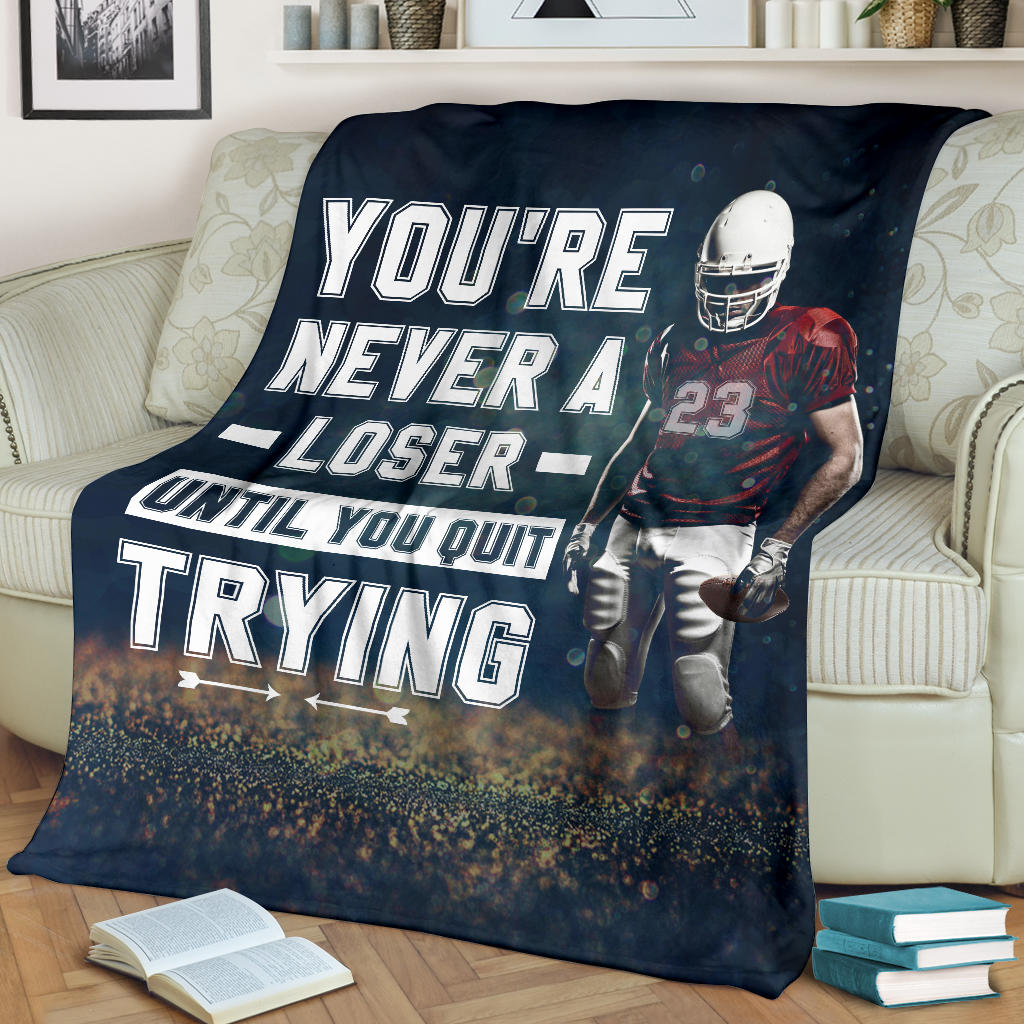 Petmytshirt Football Blanket American Football Boy Sherpa Fleece Blanket Custom Number Soft Cozy Plush Throw Blanket