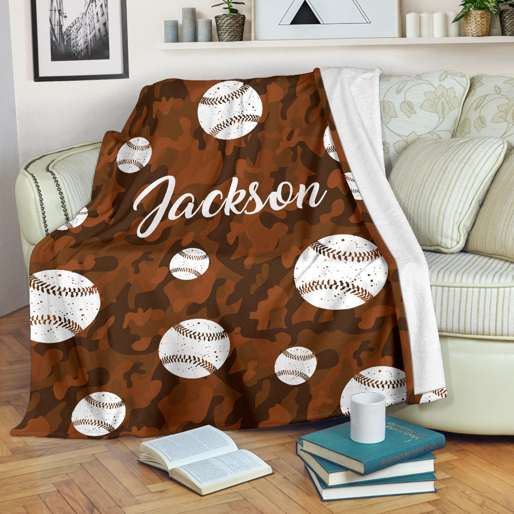 Petmytshirt Baseball Blanket Baseball Boy Sherpa Fleece Blanket Custom Name Soft Cozy Plush Throw Blanket