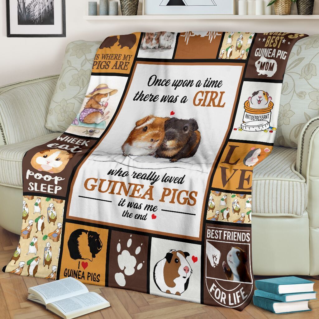 Guinea Pig Blanket Guinea Pig Girl Sherpa Fleece Blanket Soft Cozy Plush Throw Blanket