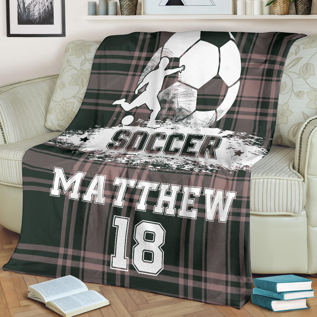 Petmytshirt Soccer Blanket Soccer Checked This Is My Position Sherpa Fleece Blanket Custom Name Number Soft Cozy Plush Throw Blanket