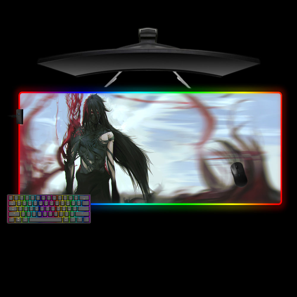 Allleftout Bleach Mugetsu Ichigo Design M-Xxl Size Rgb Gaming Mouse Pad, Computer Desk Mat