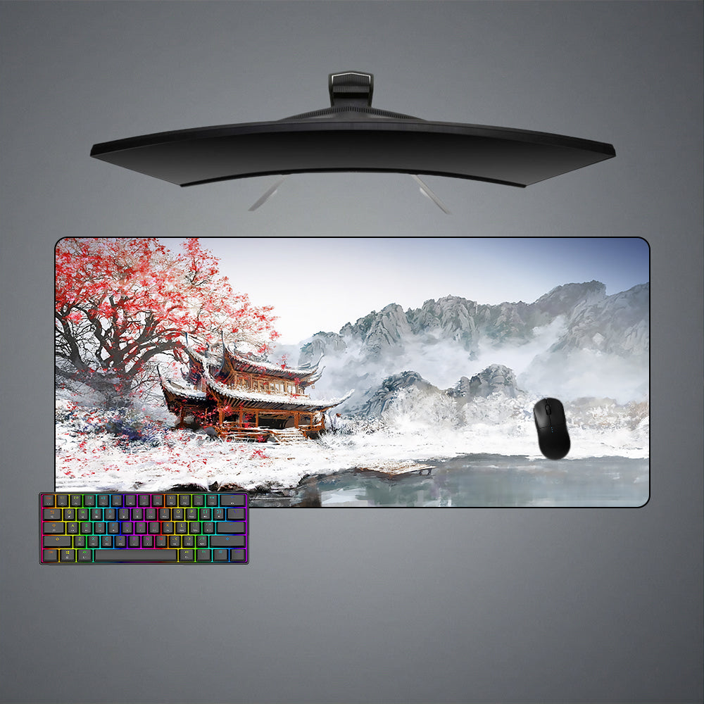 Allleftout Pagoda Painting Art Design M-Xxl Size Gaming Mouse Pad, Computer Desk Mat