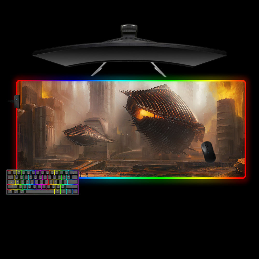 Allleftout Sci Fi Space Ships Design M-Xxl Size Rgb Gaming Mouse Pad, Computer Desk Mat