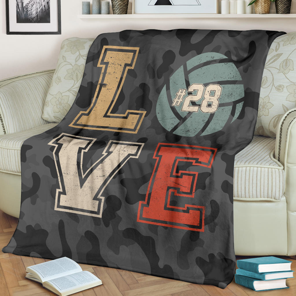 Petmytshirt Volleyball Blanket Volleyball Girl Sherpa Fleece Blanket Custom Number Soft Cozy Plush Throw Blanket