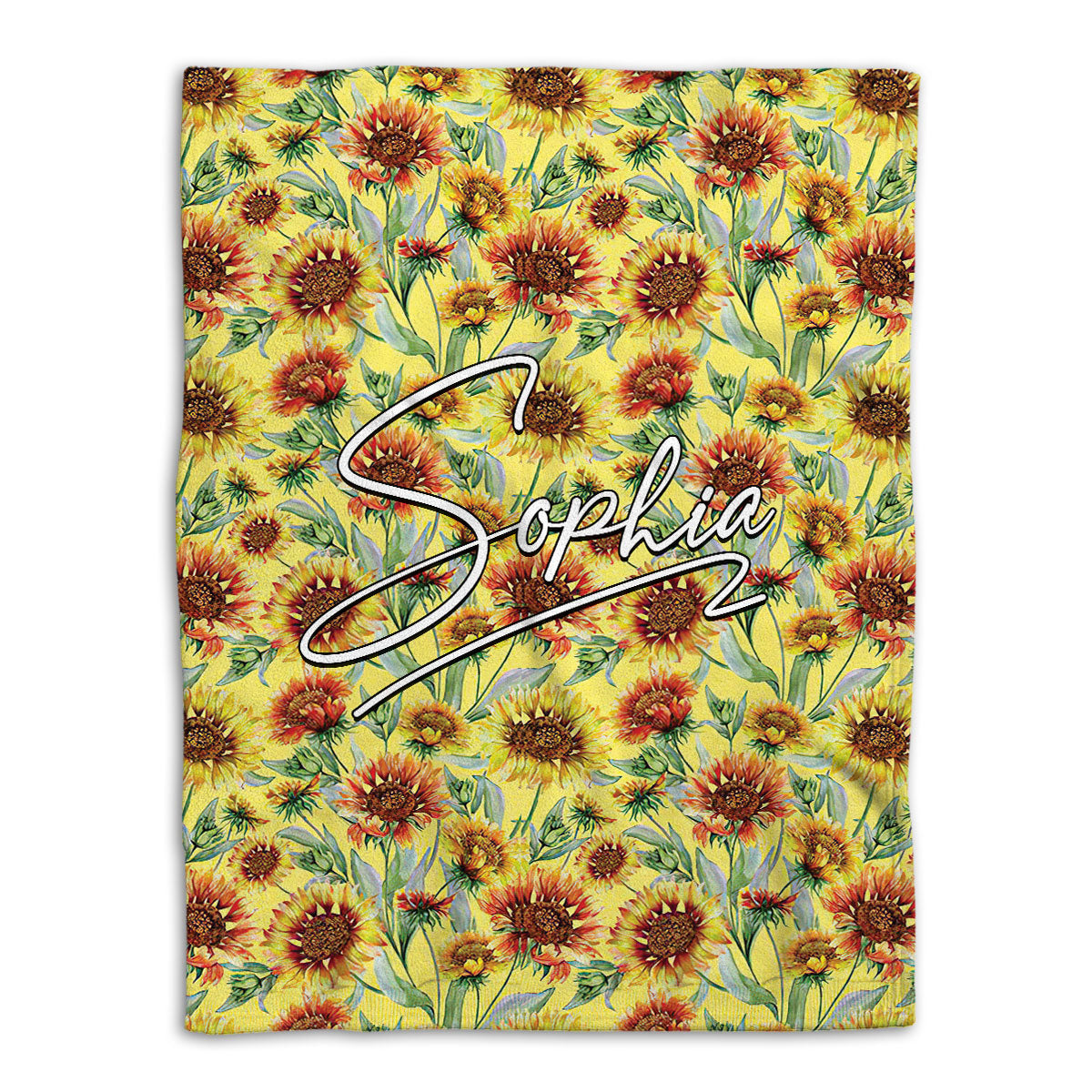 Petmytshirt Sunflower Blanket Watercolor Sunflower Sherpa Fleece Blanket Soft Cozy Plush Throw Blanket For Women Girl Wife Kid