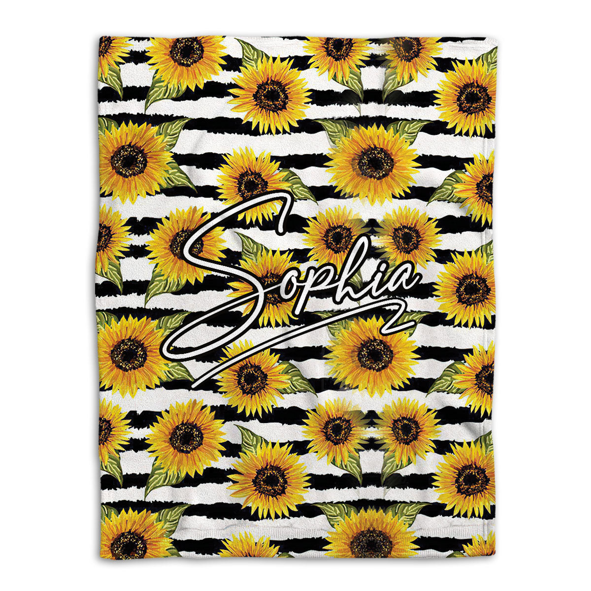 Petmytshirt Sunflower Blanket Sunflower Stripe Sherpa Fleece Blanket Soft Cozy Plush Throw Blanket For Women Girl Wife Kid