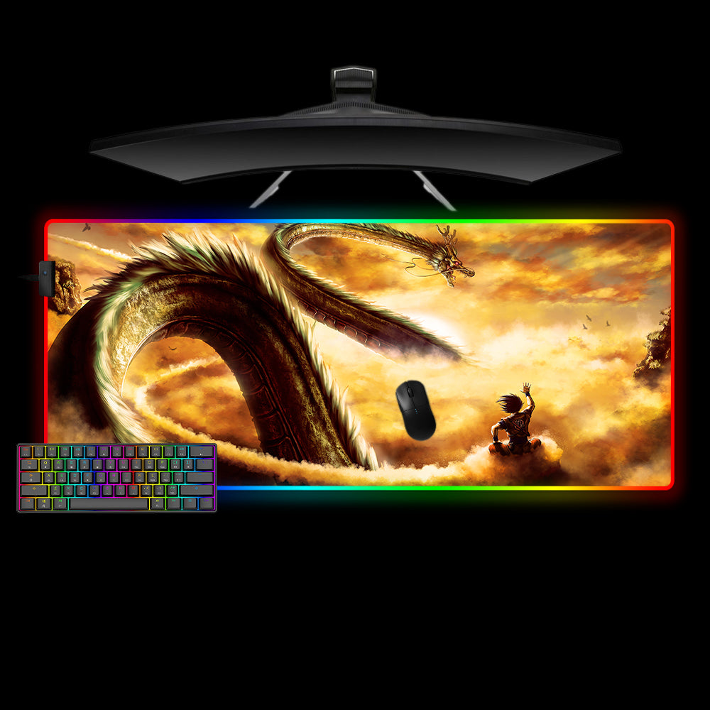 Allleftout Dragon Ball Clouds Design M-Xxl Size Rgb Gaming Mouse Pad, Computer Desk Mat