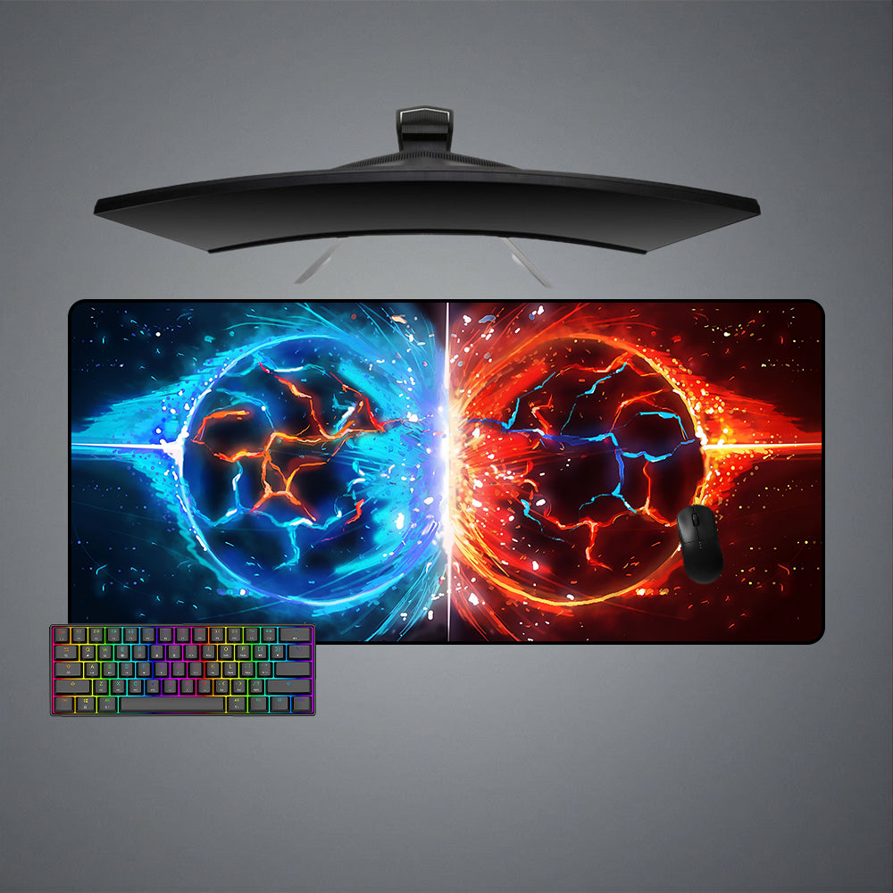 Allleftout Fireballs Collide Design M-Xxl Size Gaming Mouse Pad, Computer Desk Mat