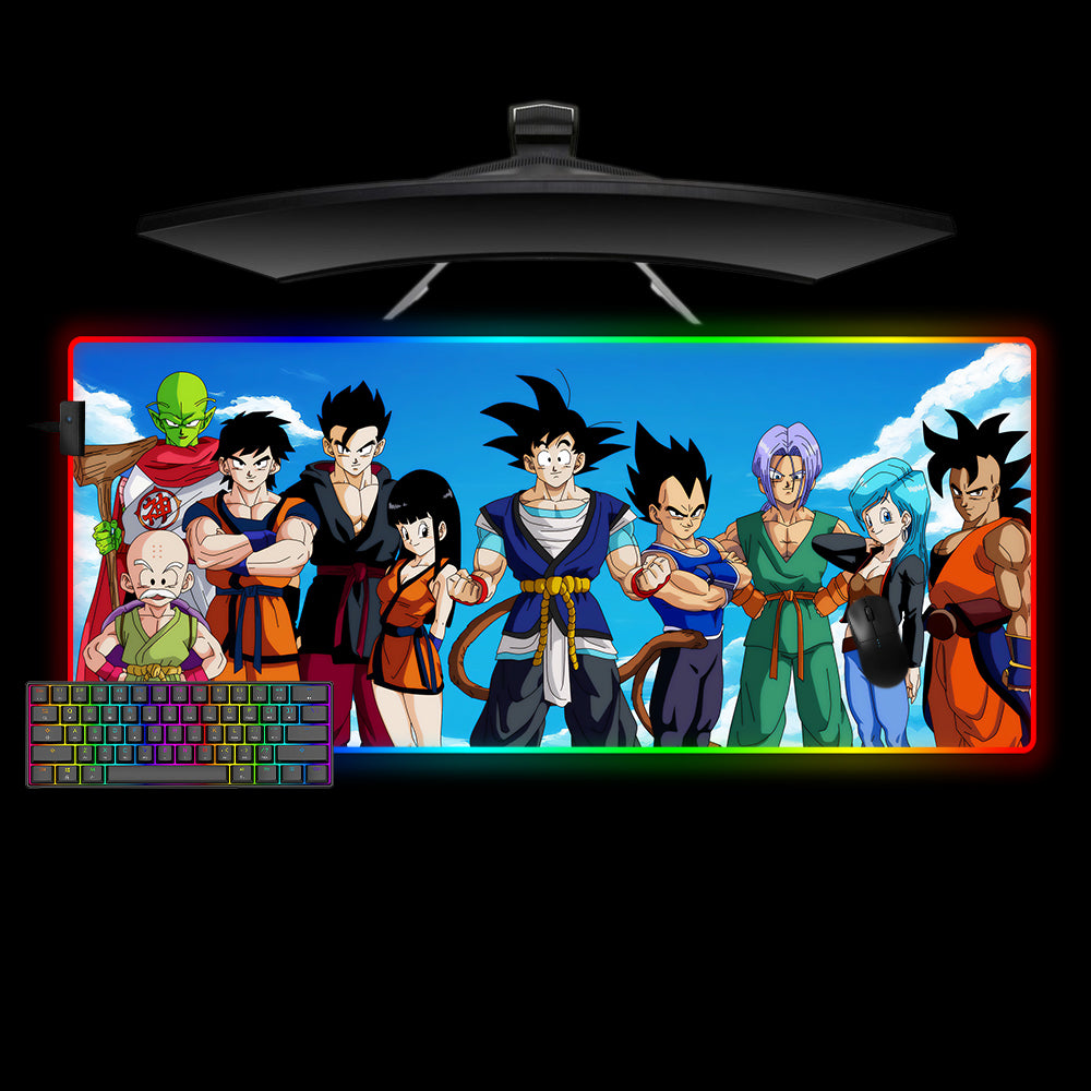Allleftout Dragon Ball Friends Design M-Xxl Size Rgb Gaming Mouse Pad, Computer Desk Mat