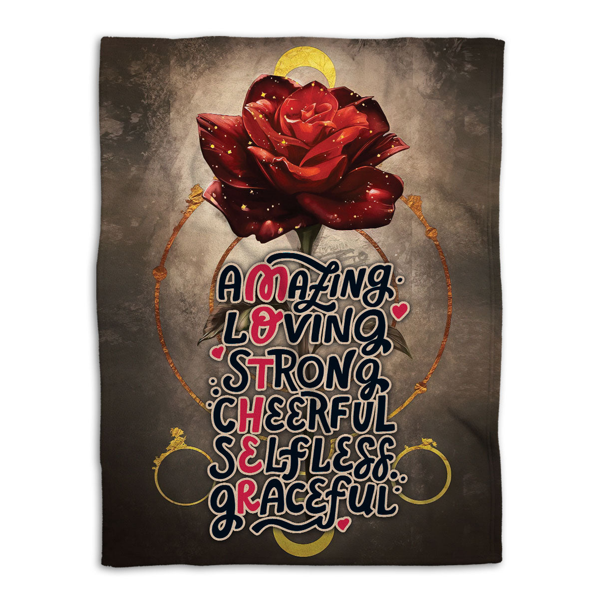 Blanket Rose Pattern Unique For Mother Mom New Mom Bonus Mom Sherpa Fleece Blanket Soft Cozy Plush Throw Blanket