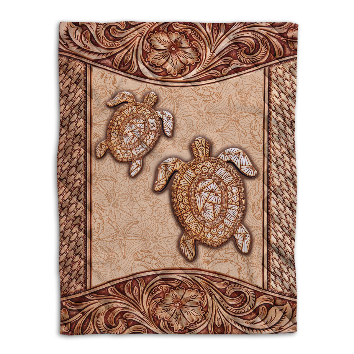 Turtle Blanket Vintage Sea Turtle Couple Sea Animal Lover Sherpa Fleece Blanket Soft Cozy Plush Throw Blanket