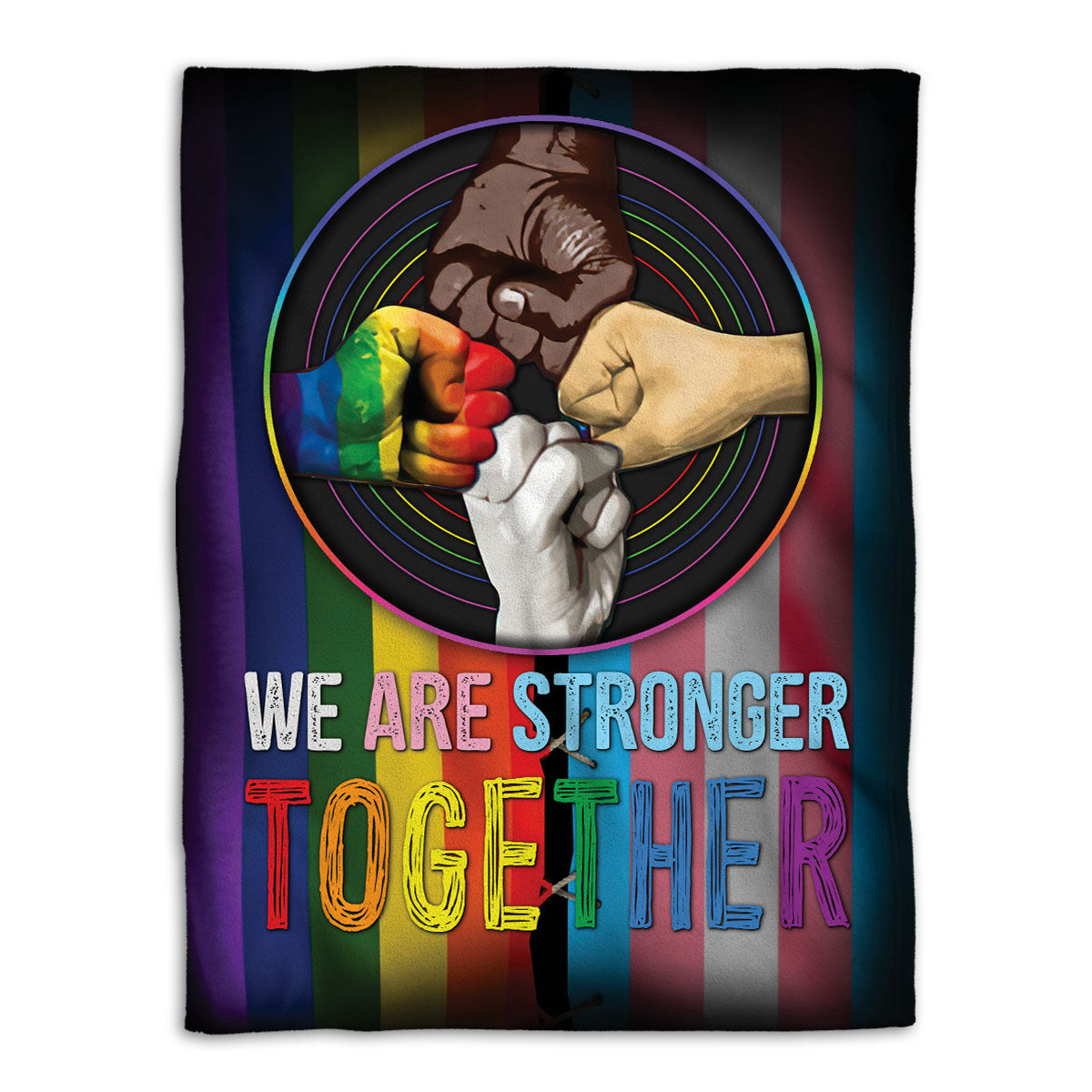 LGBT Blanket We Are Stronger Together Lgbt Pride Sherpa Fleece Blanket Soft Cozy Plush Throw Blanket