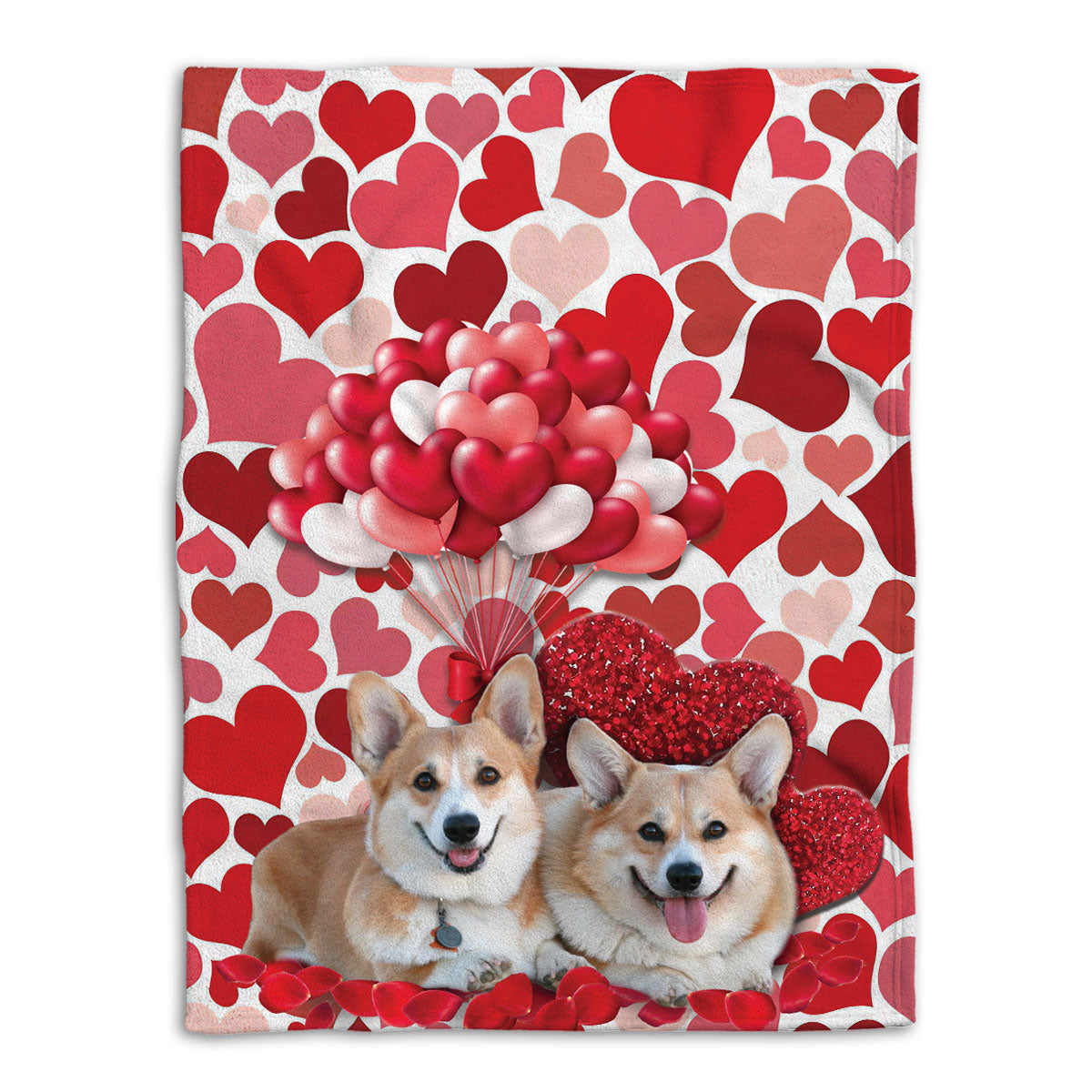 Corgi Blanket Corgi Cute Dog Lover Love Heart Sherpa Fleece Blanket Soft Cozy Plush Throw Blanket