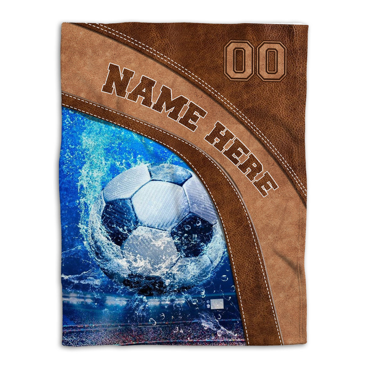 Petmytshirt Soccer Blanket Soccer Ball Sport Lover Gift Sherpa Fleece Blanket Custom Name Number Soft Cozy Plush Throw Blanket