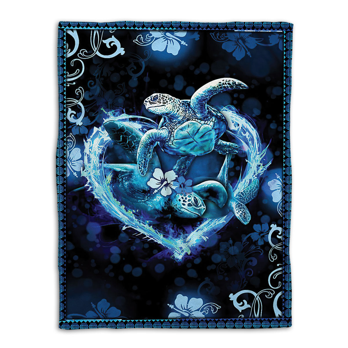 Turtle Blanket Sea Turtle Couple Heart Sherpa Fleece Blanket Soft Cozy Plush Throw Blanket