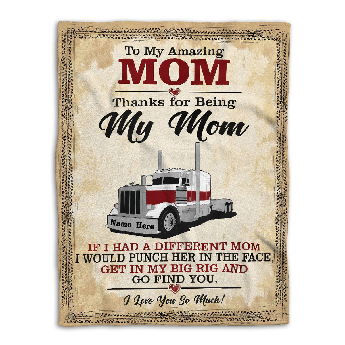 Petmytshirt Trucker Blanket To My Amazing Mom Trucker For Mom Sherpa Fleece Blanket Custom Name Soft Cozy Plush Throw Blanket