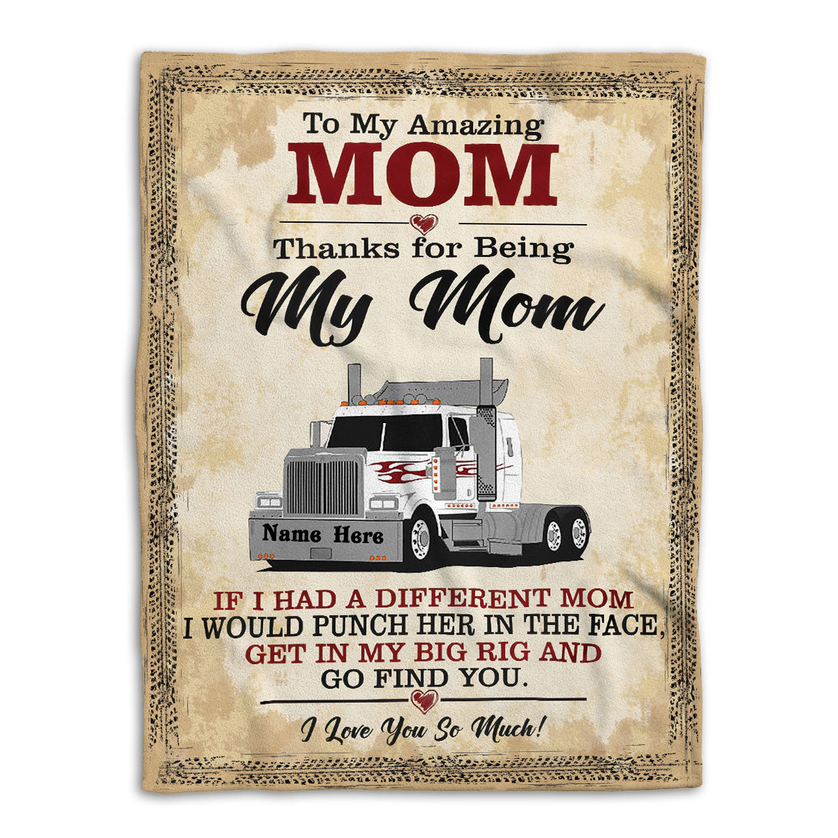Petmytshirt Trucker Blanket Trucker To My Amazing Mom For Mom Sherpa Fleece Blanket Custom Name Soft Cozy Plush Throw Blanket