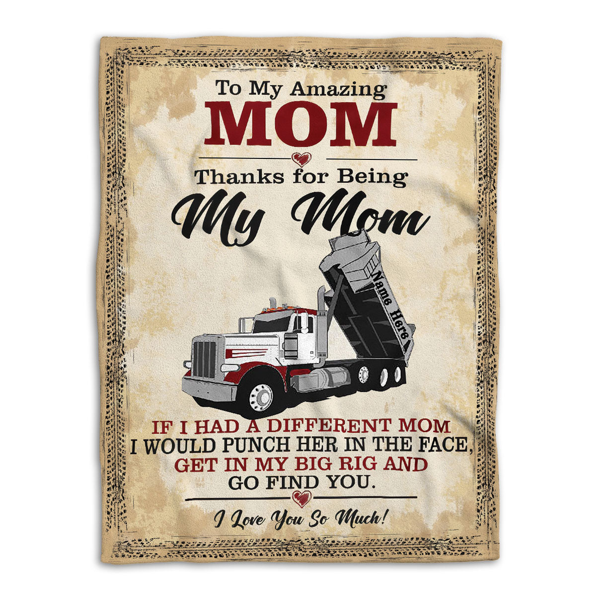 Petmytshirt Trucker Blanket Trucker To My Loving Mom For Mom Sherpa Fleece Blanket Custom Name Soft Cozy Plush Throw Blanket