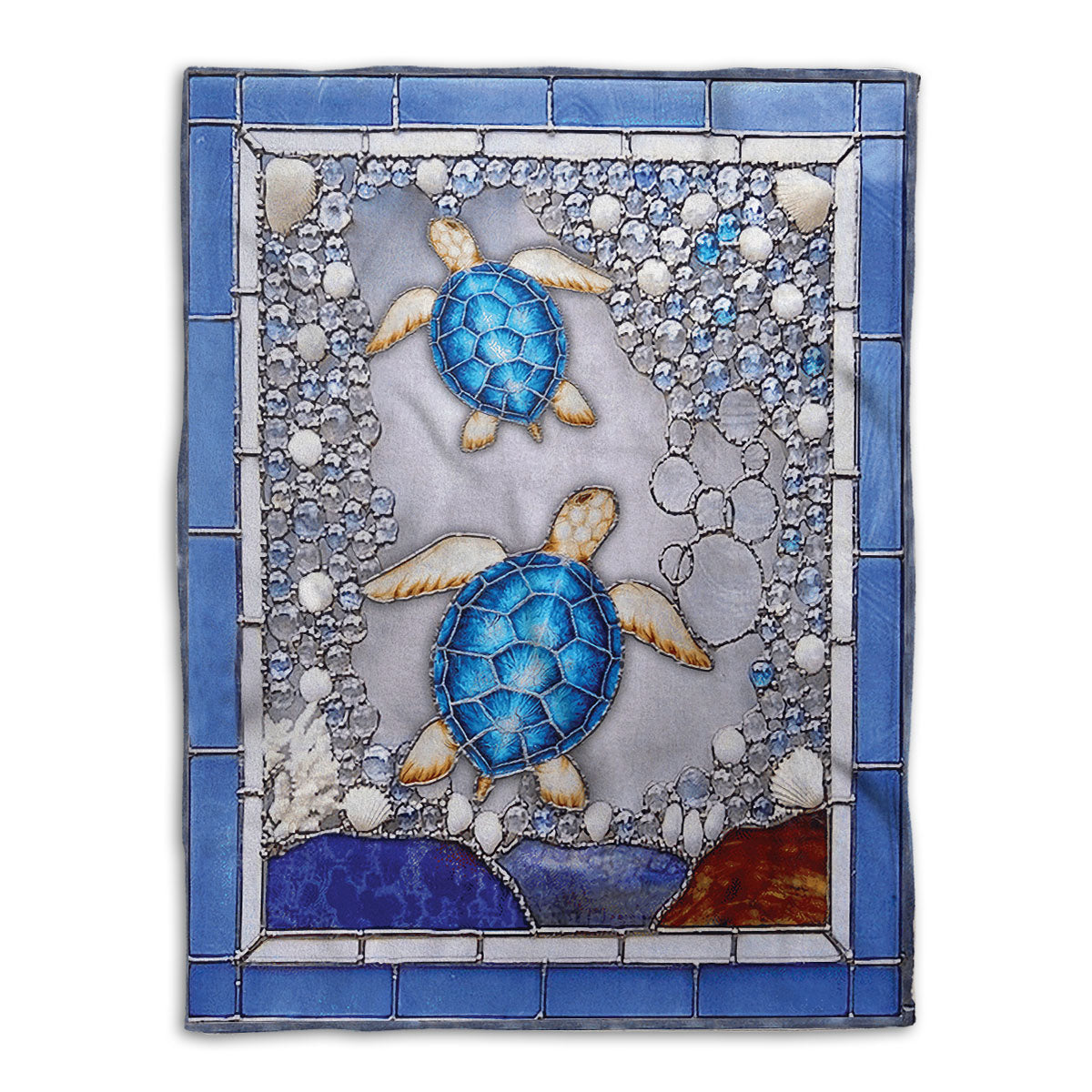 Turtle Blanket Blue Sea Turtle Sherpa Fleece Blanket Soft Cozy Plush Throw Blanket