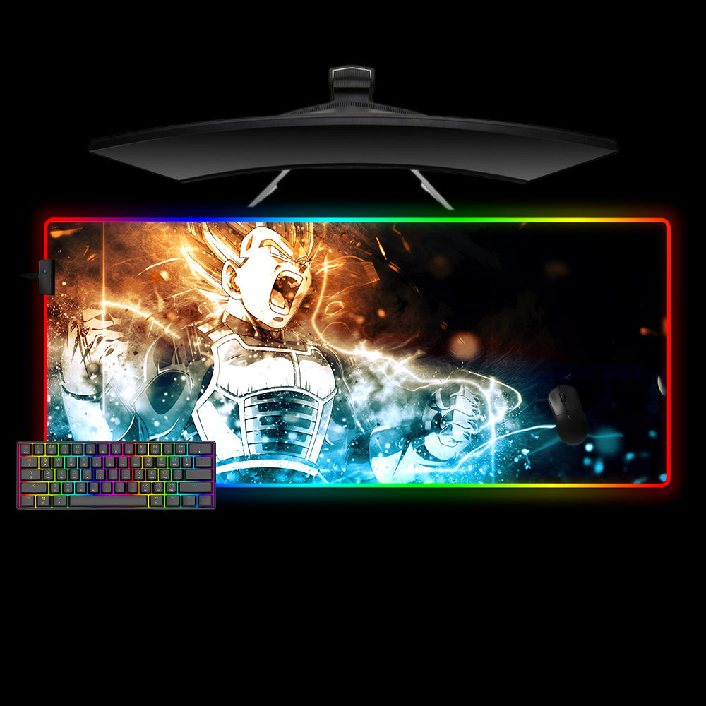 Allleftout Dragon Ball Vegeta Transforms Design M-Xxl Size Rgb Gaming Mouse Pad, Computer Desk Mat