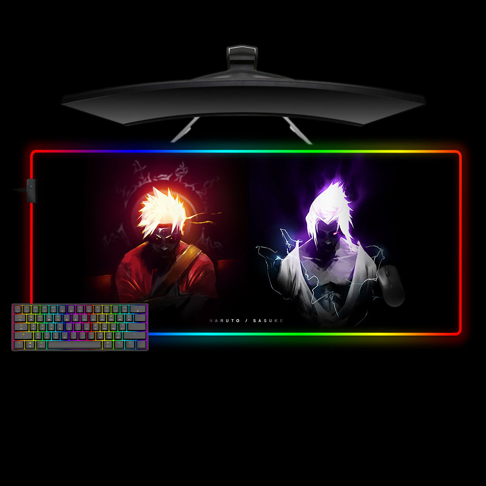 Allleftout Naruto Sasuke Design M-Xxl Size Rgb Gaming Mouse Pad, Computer Desk Mat