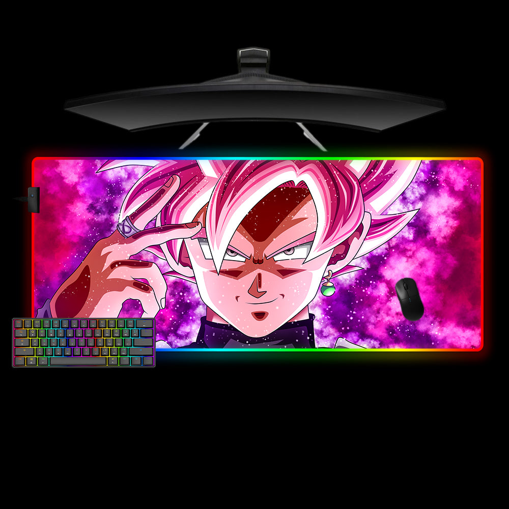 Allleftout Dragon Ball Rose Goku Black Design M-Xxl Size Rgb Gaming Mouse Pad, Computer Desk Mat