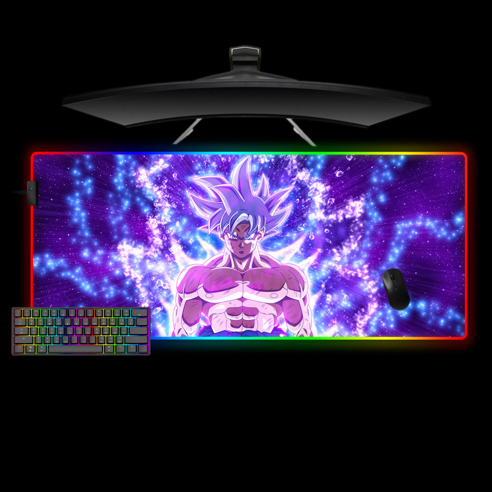 Allleftout Dragon Ball Goku Ultra Instinct Aura Design M-Xxl Size Rgb Gaming Mouse Pad, Computer Desk Mat