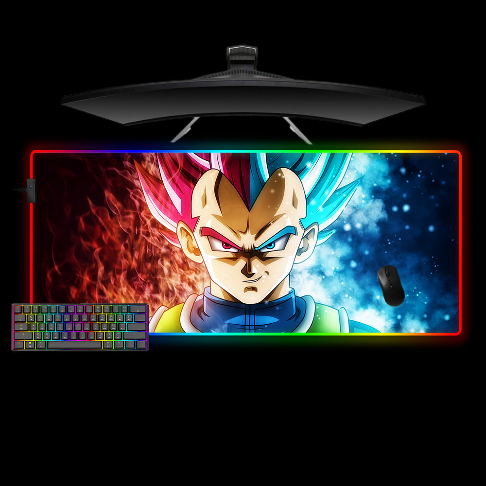 Allleftout Dragon Ball Vegeta God Forms Design M-Xxl Size Rgb Gaming Mouse Pad, Computer Desk Mat