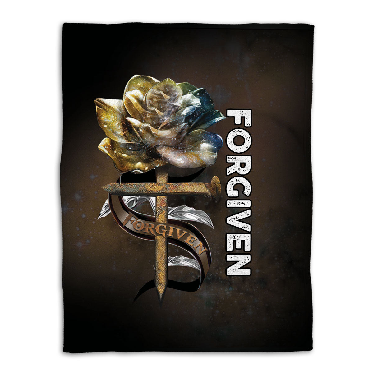 ChristianJesusGodBible Blanket Jesus God Forgiven Rose Rosy Floral Pattern Sherpa Fleece Blanket Soft Cozy Plush Throw Blanket