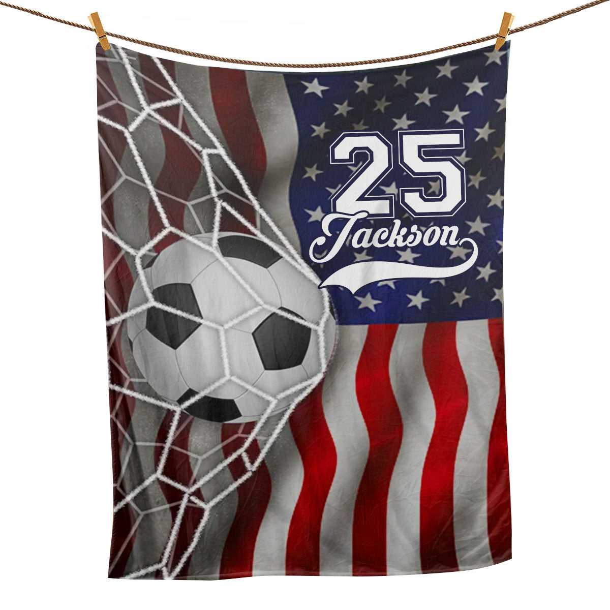 Petmytshirt Soccer Blanket Soccer Goal American Sport Lover Gift Sherpa Fleece Blanket Custom Name Number Soft Cozy Plush Throw Blanket