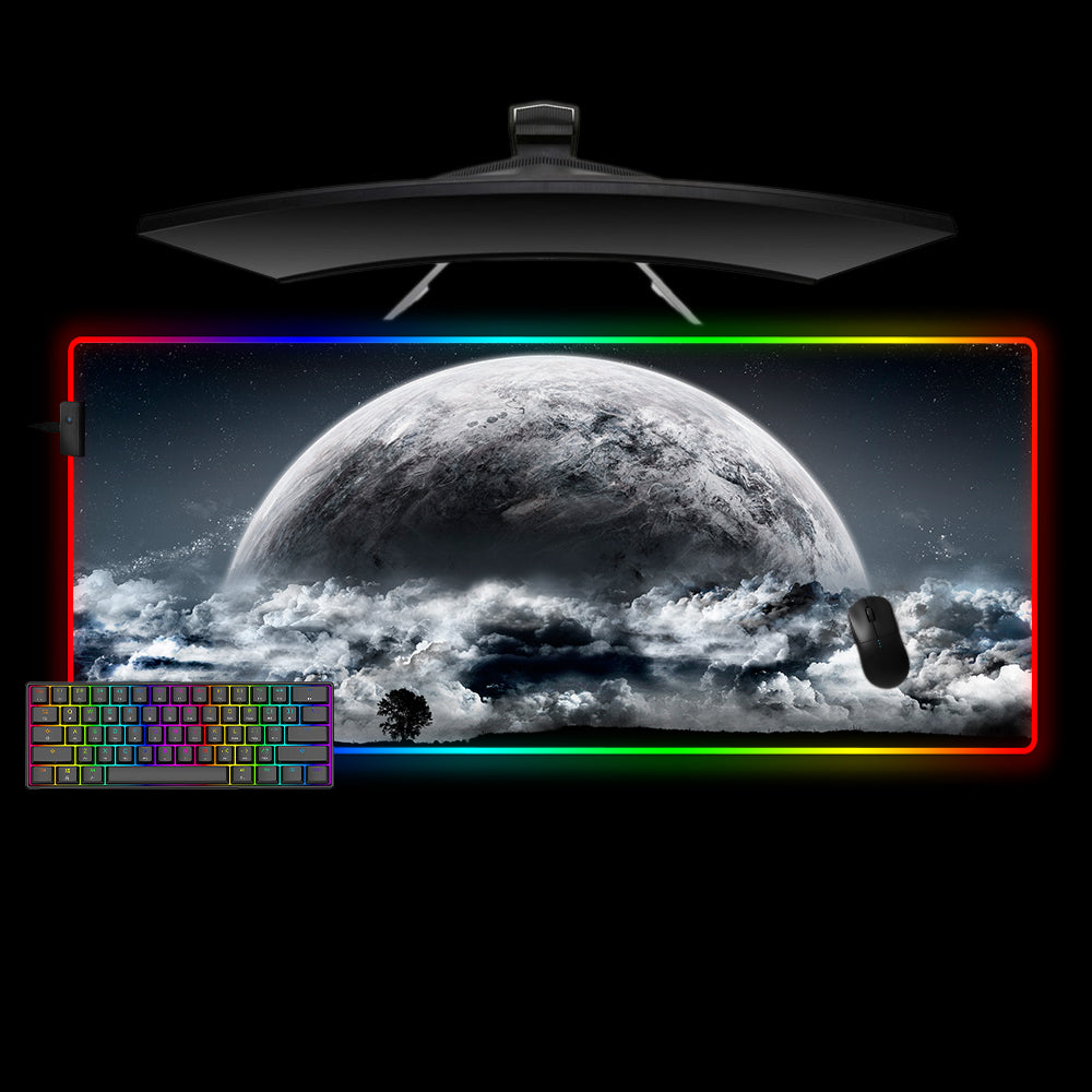 Allleftout Planet Rise Design M-Xxl Size Rgb Gaming Mouse Pad, Computer Desk Mat