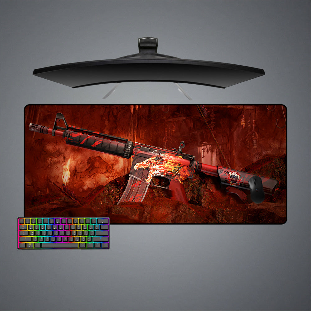 Allleftout M4A4 Howl Design M-Xxl Size Gaming Mouse Pad, Computer Desk Mat