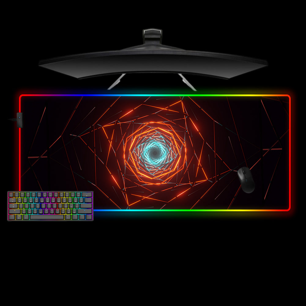 Allleftout Geometry Tunnel Design M-Xxl Size Rgb Gaming Mouse Pad, Computer Desk Mat
