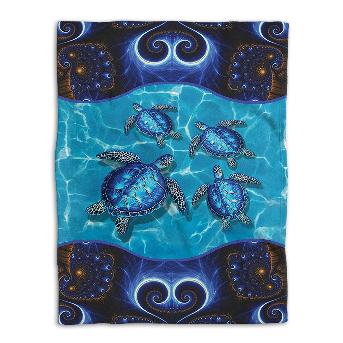 Turtle Blanket Blue Sea Turtle Under Ocean Sherpa Fleece Blanket Soft Cozy Plush Throw Blanket