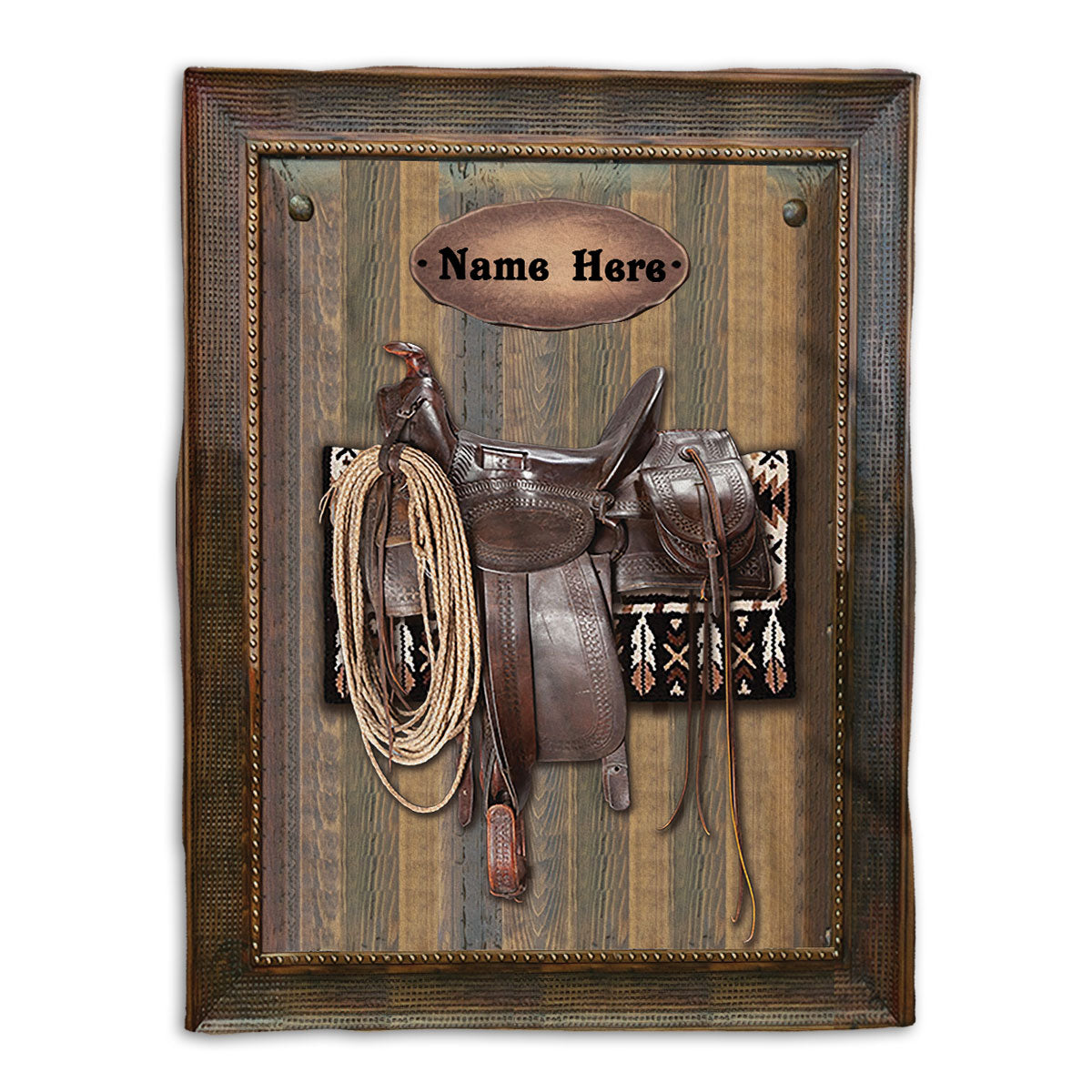 Petmytshirt Horse Blanket Horse Saddle Lover For Western Cowgirl Cowboy Sherpa Fleece Blanket Custom Name Soft Cozy Plush Throw Blanket