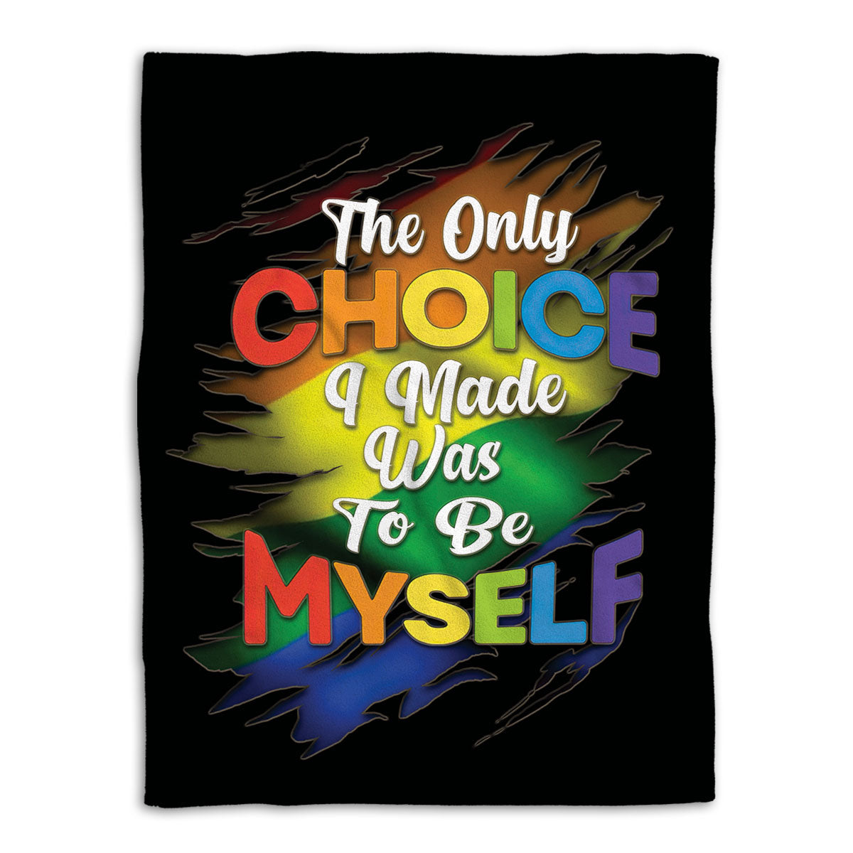LGBT Blanket The Only Choice To Be Myself Lgbt Pride Rainbow Crack Pattern Sherpa Fleece Blanket Soft Cozy Plush Throw Blanket