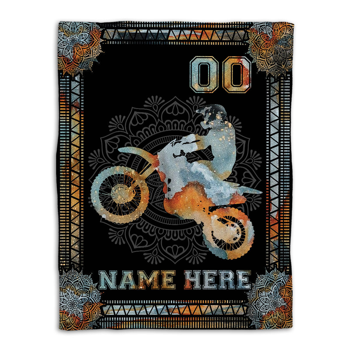 Petmytshirt Racing Blanket Mandala Vinatge Motorcycle Sherpa Fleece Blanket Soft Cozy Plush Throw Blanket For Racer Boy