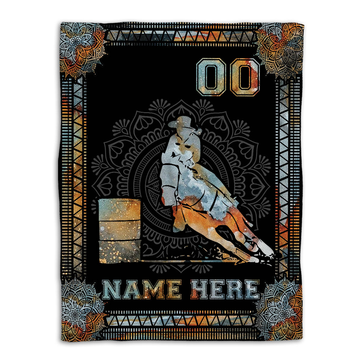 Petmytshirt Horse Racing Blanket Barrel Horse Racing Sherpa Fleece Blanket Custom Name Number Soft Cozy Plush Throw Blanket
